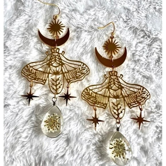 No brand / Not sure Jewelry - LIGHTWORKER Magic Moth + Dandelion Earrings